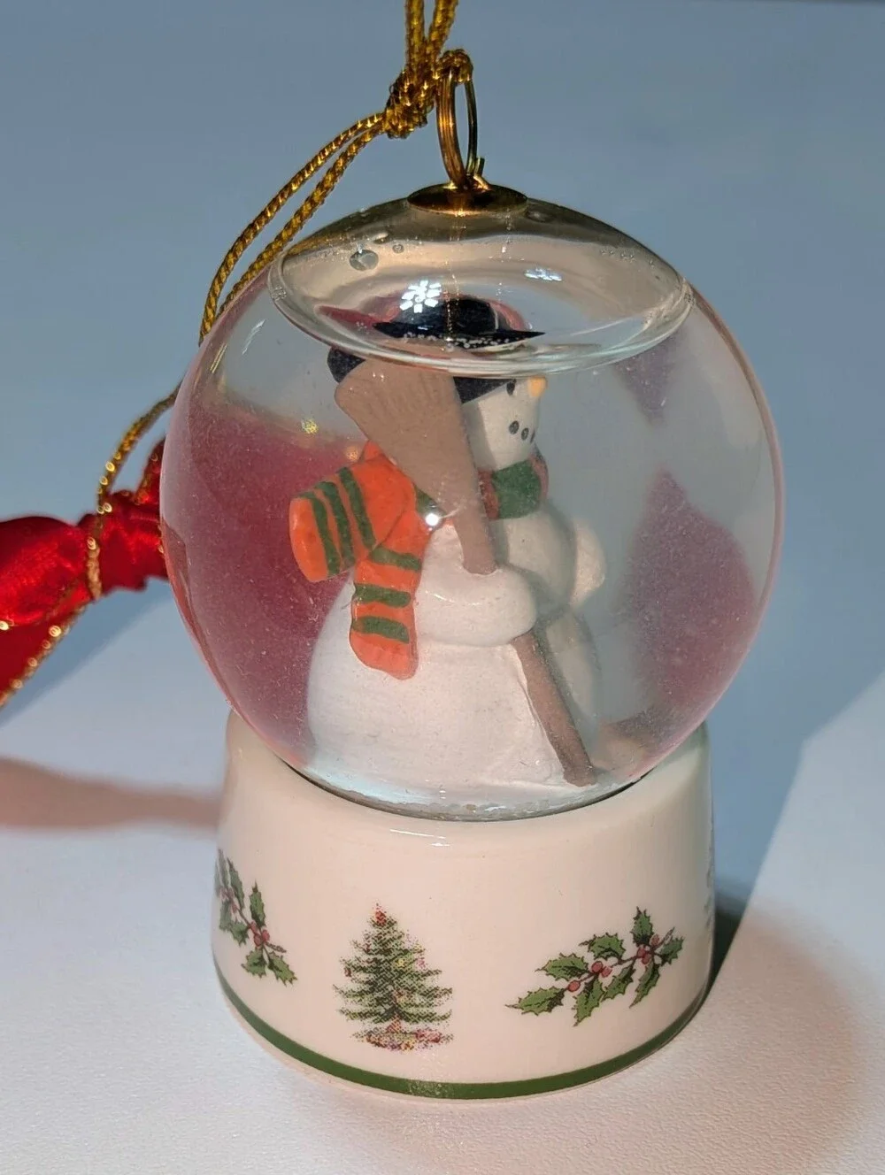 Vintage Spode Christmas Tree Snow Globe Ornament